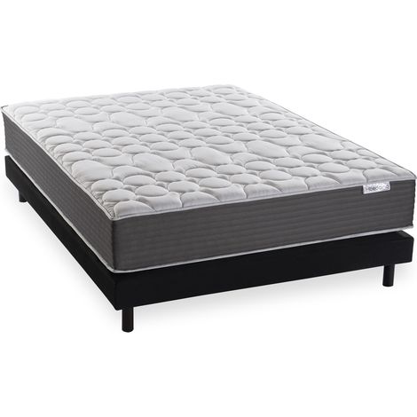 Ensemble matelas mémoire + sommier 180x200 Memo HR Hbedding - Mousse ergo, mousse HR 35kg et mousse effet mémoire de forme (1/5)