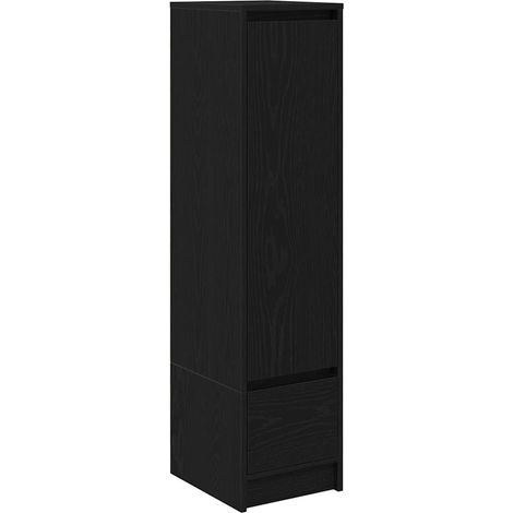 Buffet,Bahut,Meuble de Rangement haut chêne noir 29,5x34x119,5 cm bois d'ingénierie CFW31157 (1/5)