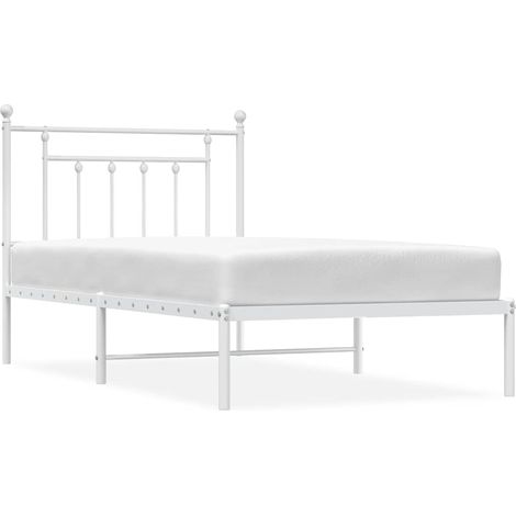 Maison Exclusive - Giroletto con Testiera Metallo Bianco 100x190 cm (1/5)