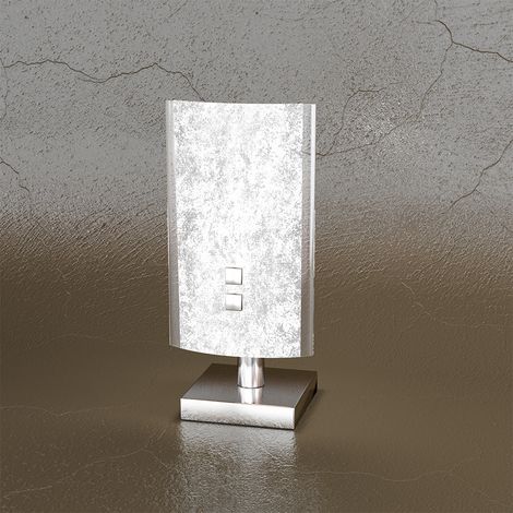 Abatjour Contemporaneo Shadow Metallo Bianco Vetro Foglia Argento 1 Luce G9 (1/3)