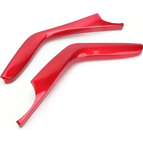 Autocollants décoratifs pour panneau de levier de vitesse automobile, 1 paire de longues bandes en fibre de carbone, rouge vif, convenant aux Honda Civic rouge vif à partir de 2016. (1/5)