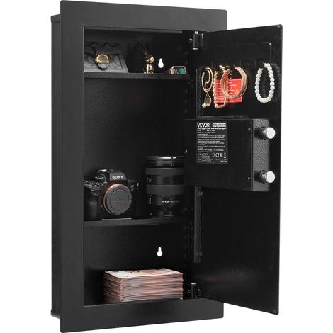 Pour maison et bureau : sécurisez vos biens avec ce coffre-fort mural encastrable, clavier code, LED et 3 niveaux (1/5)
