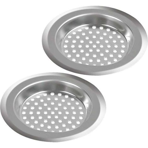 Crépine d'évier - 2 pièces, crépine d'évier de cuisine, crépine d'évier en acier inoxydable, crépine d'évier de salle de bain, grille d'évier de cuisine pour isoler les scories et empêcher les débris (1/5)