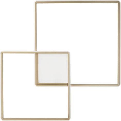 Plafoniera LED DOWEL 75x7 cm in metallo verniciato oro (1/4)
