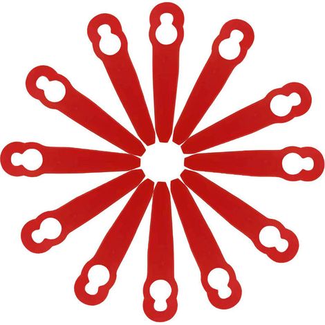 lames en plastique de rechange, 100 Pièces lames de coupe en plastique de remplacement lames de coupe bordure Lame De Tondeuse à Gazon Accessoires De Tondeuse à Gazon (Rouge), 83x20mm (1/5)