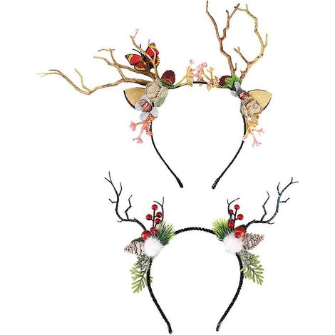 Bandeau en bois de cerf, accessoire de cheveux de Noël, bandeau en bois de cerf avec (1/4)