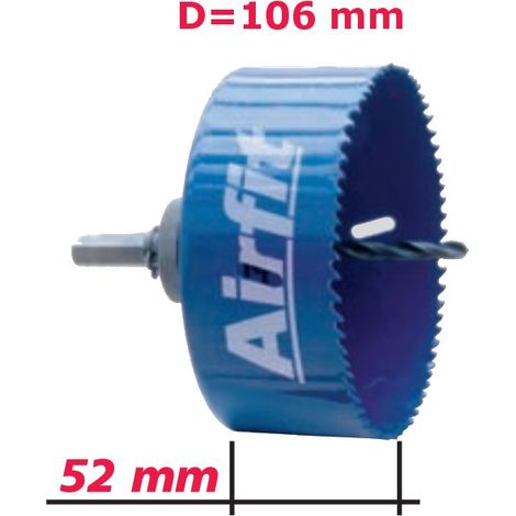 airfit Kreisschneider 106mm,HSS Bimetallmit Aufnahme, für Kunststoff u. Metall