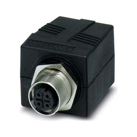 Phoenix Contact Pasacable M12 negro conector 4 polos IP65/67