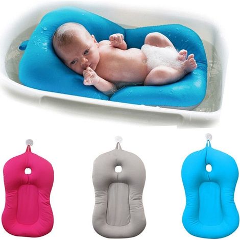 Coussin de bain pour bébé, respirant, doux et ergonomique, rose. (1/4)
