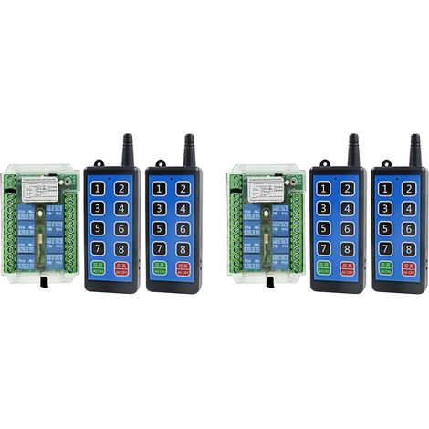 2X Commutateur de TéLéCommande RF Sans 8 Canaux 12V/24V/36V 433MHz Commutateur de Commande de Moteur à Distance Sans DC9V-72V (1/5)