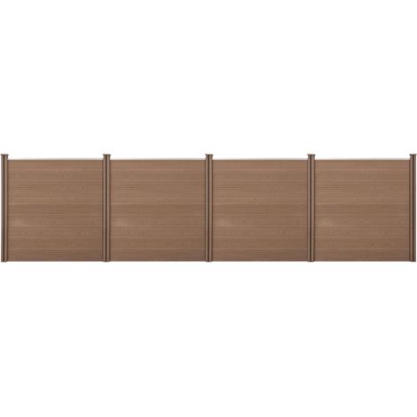 Valla protectora de privacidad de madera compuesta (WPC) marrón 183 x 705 cm 030001447 (1/4)