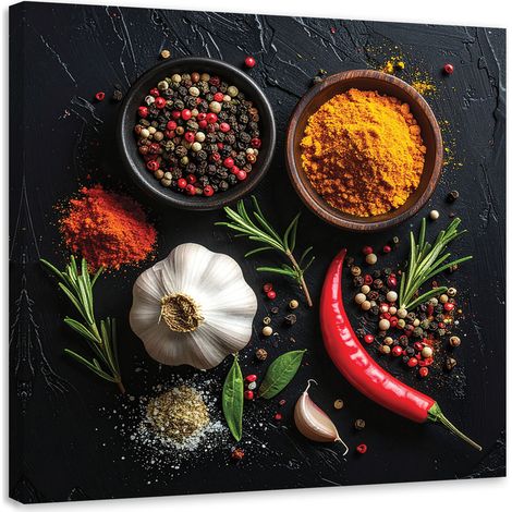 Tableau Moderne, Épices Nourriture Légumes,20x20 (1/4)