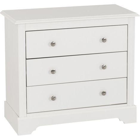 Stratford 3 Drawer Chest - L40 x W80 x H71 cm - White