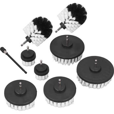 Set de 9 Brosses de Perçage Nettoyage PP pour Carrelage et Baignoire, Queue Hexagonale 6,35mm (1/5)