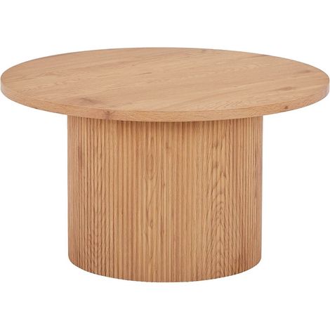 ANKARA - Table basse Ronde 80cm Pieds Relief MDF Effet bois naturel (1/3)