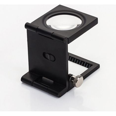 Mini Three Screen Magnifier Foldable 10X Zinc Alloy Magnifying Glass with Scale for Optical Textile Jewelry Tool 28mm