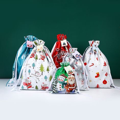 25 Weihnachtsgeschenktüten mit Kordelzug, Weihnachtsmann (1/5)