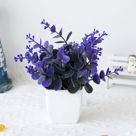 Bonsai Artificiel - Plante Décorative en Plastique - Pour Intérieur Chambre Bureau Jardin - Hauteur 18 cm - Violet - 1 Pièce (1/3)