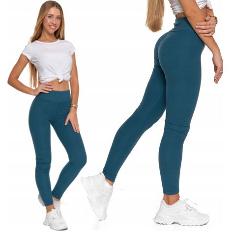 Leggings acanalados de cintura alta para mujer, modernos y deportivos, Moraj L/XL, color verde. (1/5)
