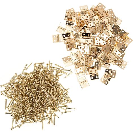 50 Pièces Charnières Laiton pour Boîte à Bijoux Petites Charnières Décoratives pour Meubles Coffrets Bois DIY Accessoires Bois (1/5)