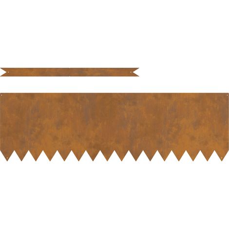 Borde de Césped 50 uds. 100 x 0,05 x 30 cm Acero autopatinable vidaXL