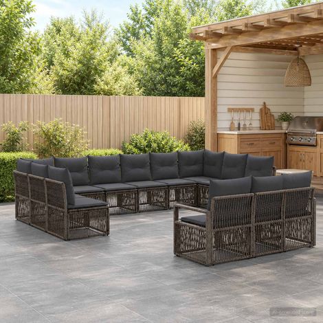 Set Divano da Giardino 13 pcs Grigio polyrattan vidaXL (1/5)