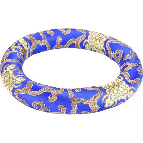 Silk Brocade Singing Bowl Cushion, Embroidered Exterior with Silk Brocade Interior, Soft and Comfortable Cushion for 7 to 10 Inch Singing Bowls (1/5)