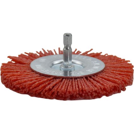 Brosse Circulaire - Nylon 100 mm - Anti-étincelles - Tige 6 mm - Pour Perceuse - 1 Pièce (1/5)