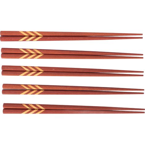 Paire de baguettes japonaises en bois de santal rouge avec boîte de rangement pour la maison et l'hôtel (1/5)