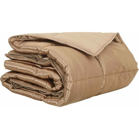 Duvet d'été simple Doré 240 x 260 cm Satin et Microfibre vidaXL
