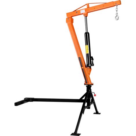 VEVOR Grúa para Camioneta Capacidad de Carga 680 kg, con Gato Hidráulico de 12 T, Pluma Telescópica Rotación 360°, Base de Acero, Grúa Pickup Plegable para Fardos de Pienso y Elevación de Equipos (1/5)