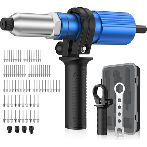 Kit Adaptateur Riveteuse Perceuse Bleu Argent, 79 rivets (1/5)