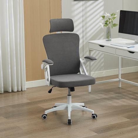 Chaise de bureau ergonomique en maille avec soutien lombaire réglable et appuie-tête-Chaise de bureau haute à dossier haut solide