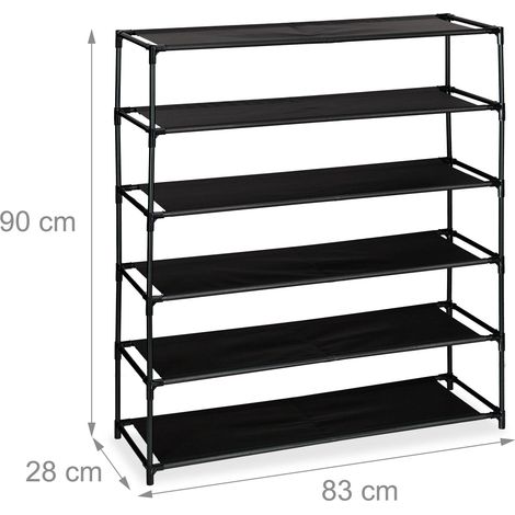 Zapatero abierto diseño práctico recibidor 158 x 83 x 28 cm fácil acceso de acero negro 130015411 (1/3)