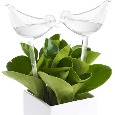 Système d’arrosage goutte-à-goutte pour plantes – Distributeur en forme d’oiseau – Lot de 2 – Pour plantes d’intérieur (1/3)