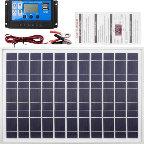 30W monokristallines Solarpanel-Set mit 40A 12V/24V-Regler für ein autonomes Batterieladesystem für Wohnmobile. (1/5)