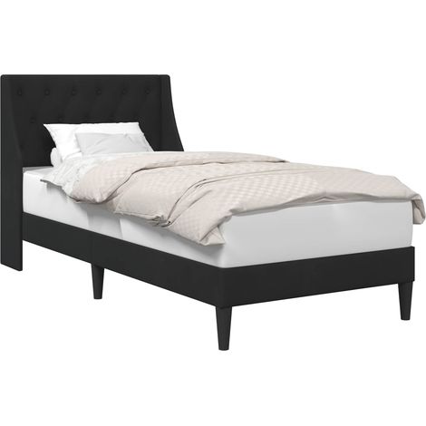 Bed Frame with Headboard Black 90 x 190 cm Velvet vidaXL