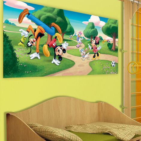 Poster géant Mickey Minnie au Parc Disney intisse 202X90 CM (1/4)