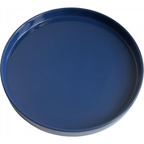 Pot de fleurs en céramique bleu de 31 cm de diamètre extérieur, adapté aux bacs à fleurs d'intérieur et d'extérieur, 1 pièce (1/5)