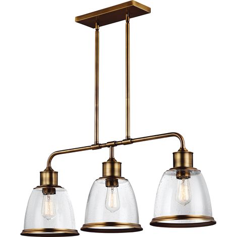 Lampadario Contemporaneo Hobson Acciaio Ottone Antico 3 Luci E27 (1/5)