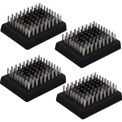 Filiyano-Lot de 4 têtes de rechange pour brosse de nettoyage de barbecue, brosse métallique sans balais, têtes interchangeables, compatible avec tous (1/5)