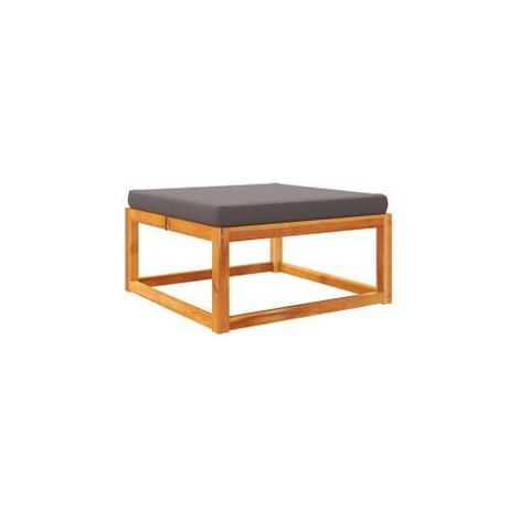 Repose-pied de jardin avec coussins bois massif d'acacia (1/5)