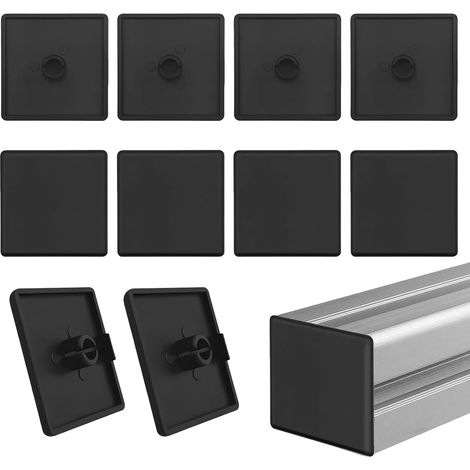 Embout de profilé Aluminium 45x45 mm Noir – Capuchon de Protection en Plastique résistant – Bouchon carré pour Tube Aluminium – Lot de 10 – Usage intérieur/extérieur (1/5)