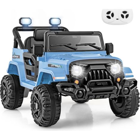 COSTWAY 12V Voiture Électrique Enfant avec Télécommande 2,4G, Buggy Électrique Enfant avec Musique & Phares LED, 3-6 km/h, Démarrage Progressif pour 3 Ans+ (Bleu) (1/5)
