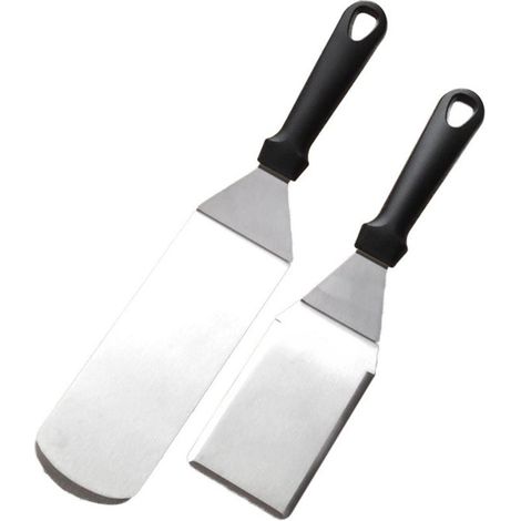 Ensemble exclusif de grattoirs pour barbecue en acier inoxydable - grattoirs et grilles de qualité supérieure pour hamburgers et grillades, utilisables à l'intérieur comme à l'extérieur. (1/4)