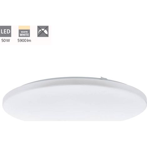 Plafoniera Moderna Frania Acciaio Bianco Luce Led Integrato 50W (1/4)
