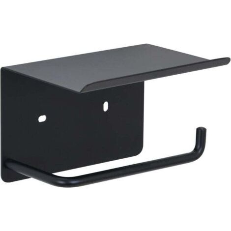 Porte Papier Toilette avec Tablette Adhesif, Support Papier Rouleau sans Percage Acier INOX , Derouleur Papier Toilette Auto-adhésive Mural (1/4)