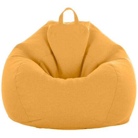 BUNTHAUS Sac de canapé Lazy Housse de Canapé Inclinable Tissu Housses de Fauteuil Housse de Chaises sans Remplissage Siège Pouf Feuilletée Tatami Salon Meubles (Jaune, 75 x 95cm) (1/5)