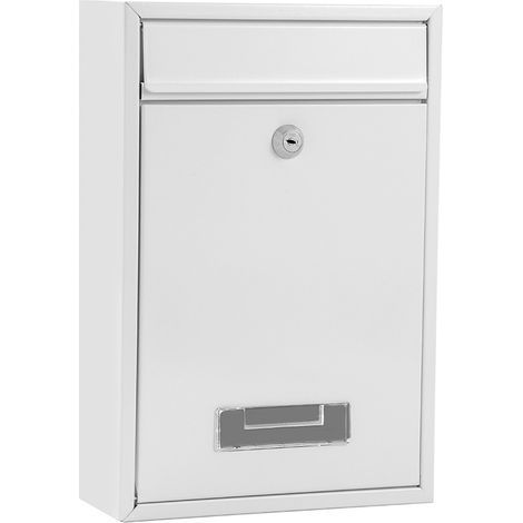 Wall-mounted mailbox, key-locked mailbox, with envelope dispenser, suitable for office, business, home, and decorative use, white. 32022085mm (1/5)