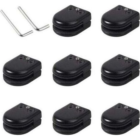 Pinces à verre inoxydable 304 8pcs (noir) - Support solide pour verre 8-10mm - Anti-écaillage - Pour installation vitrée - Professionnels et bricoleurs (1/4)